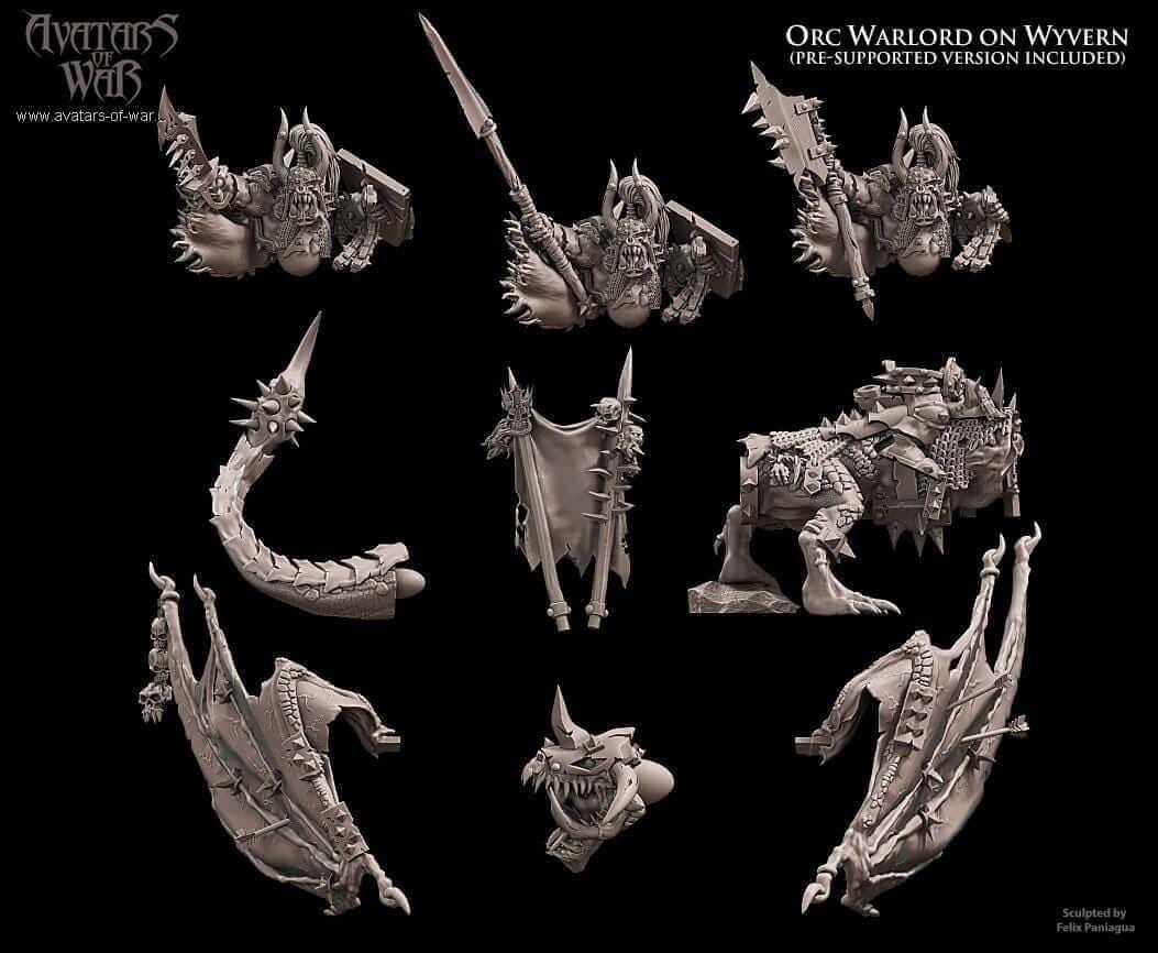 Orc Warlord on Wyvern - Avatars of War