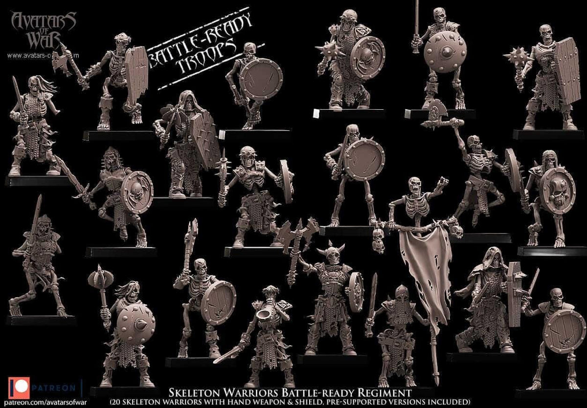 Beastman Skeleton Warriors Battle Ready regiment - Avatars of War