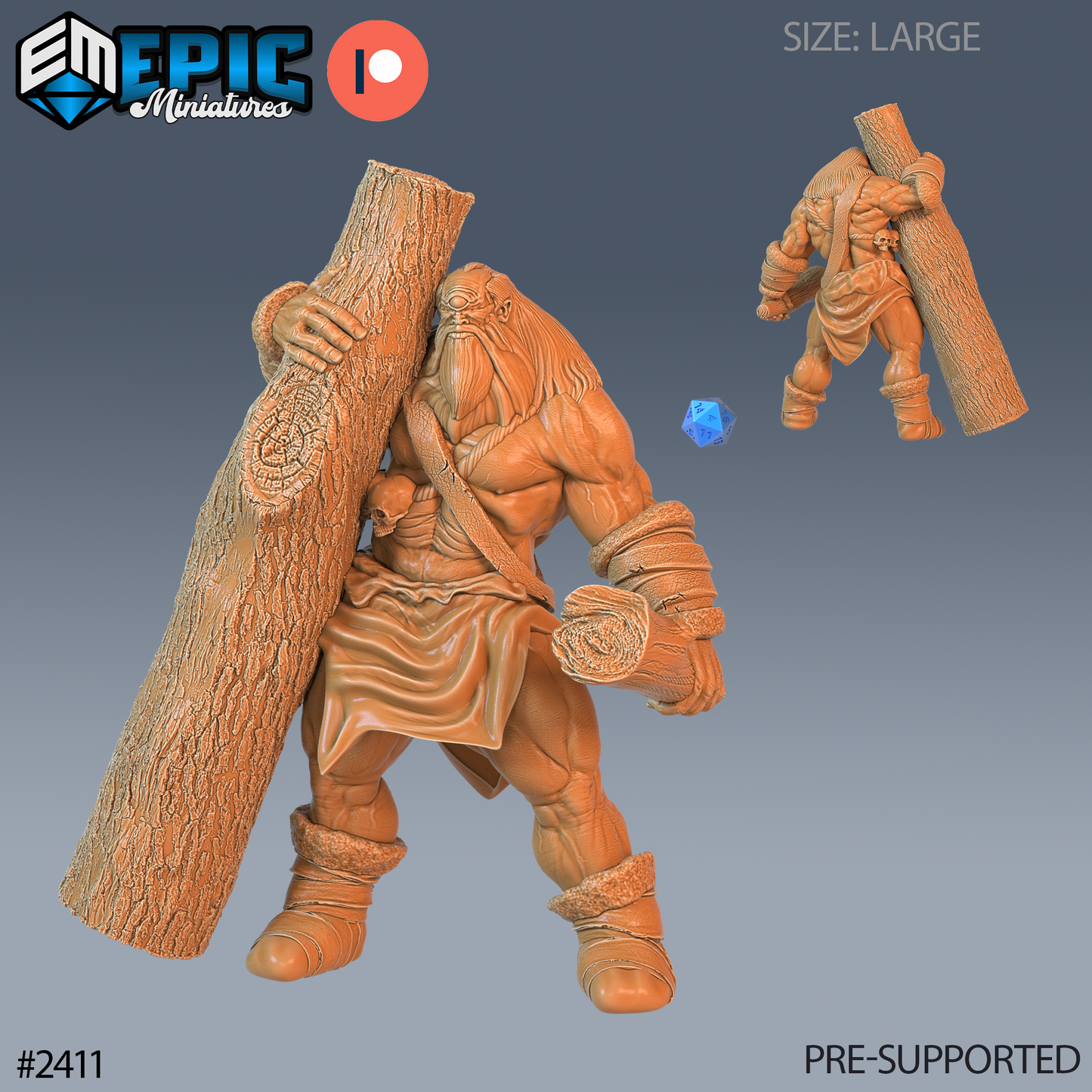 3D Resin Miniature Snow Cyclops - D&D Epic Miniatures