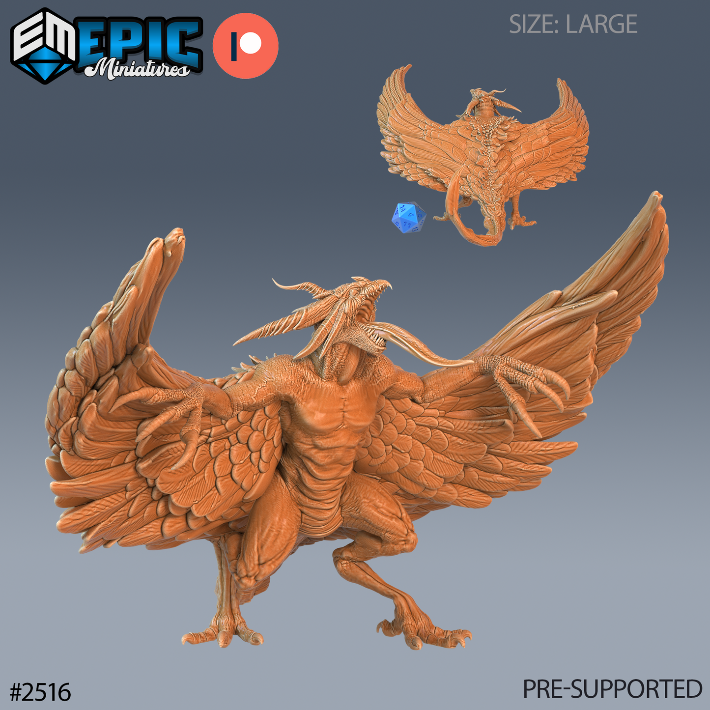 3D Resin Miniature Harpy Beast - D&D Epic Miniatures