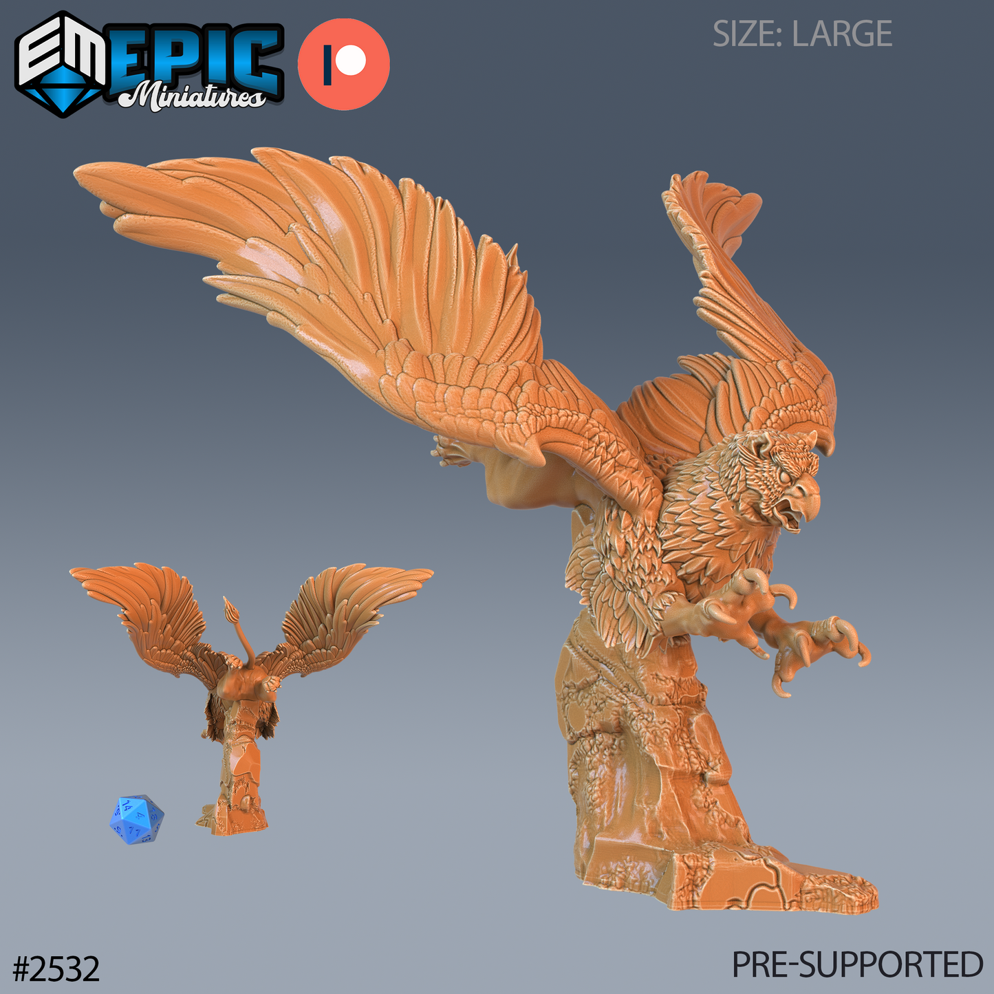 3D Resin Miniature Griffin - D&D Epic Miniatures