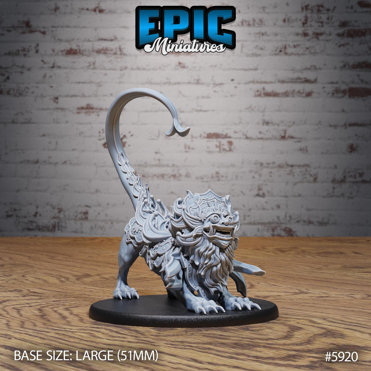 3D Resin Miniature Guardian Lion - D&D Epic Miniatures