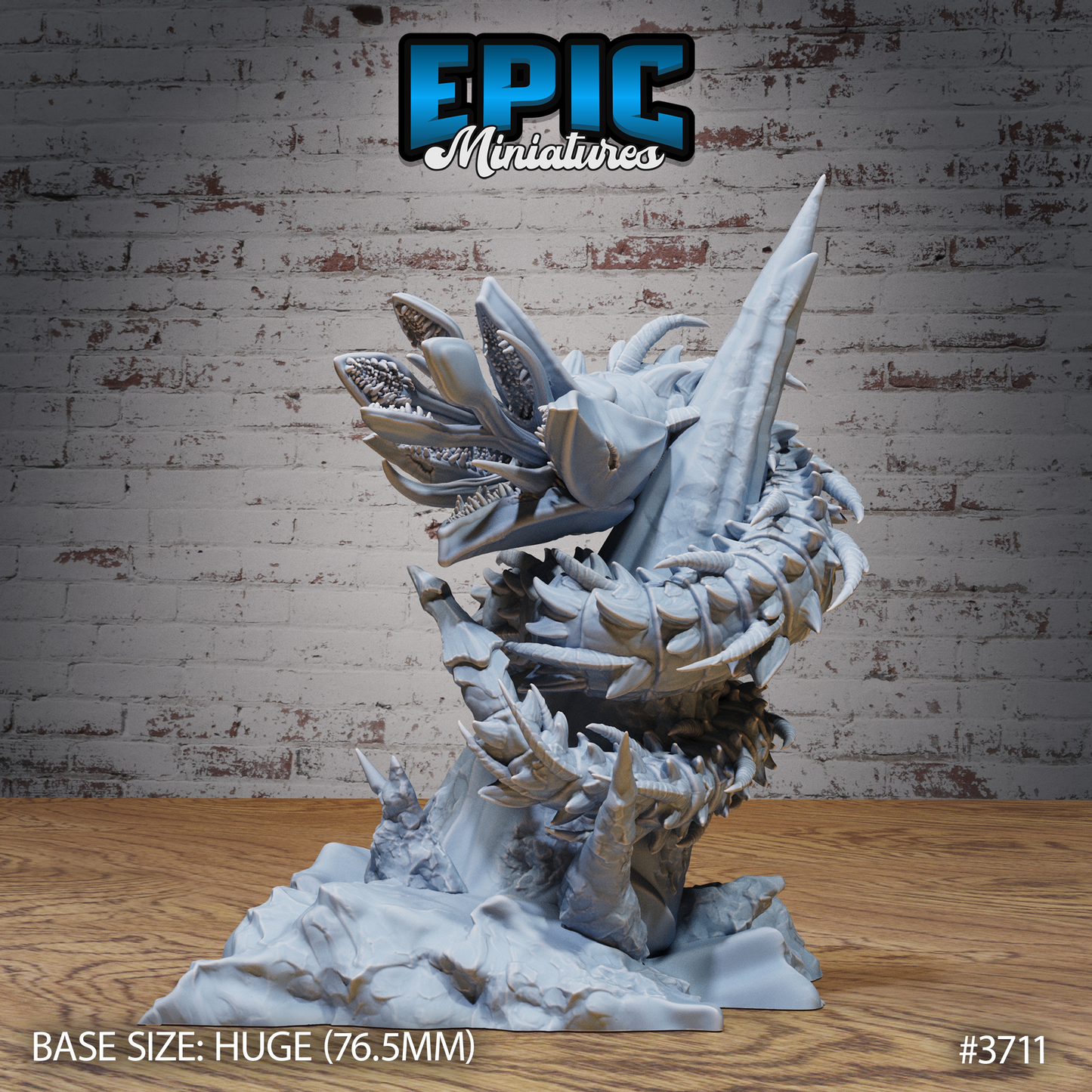 3D Resin Miniature Dhole Worm - D&D Epic Miniatures