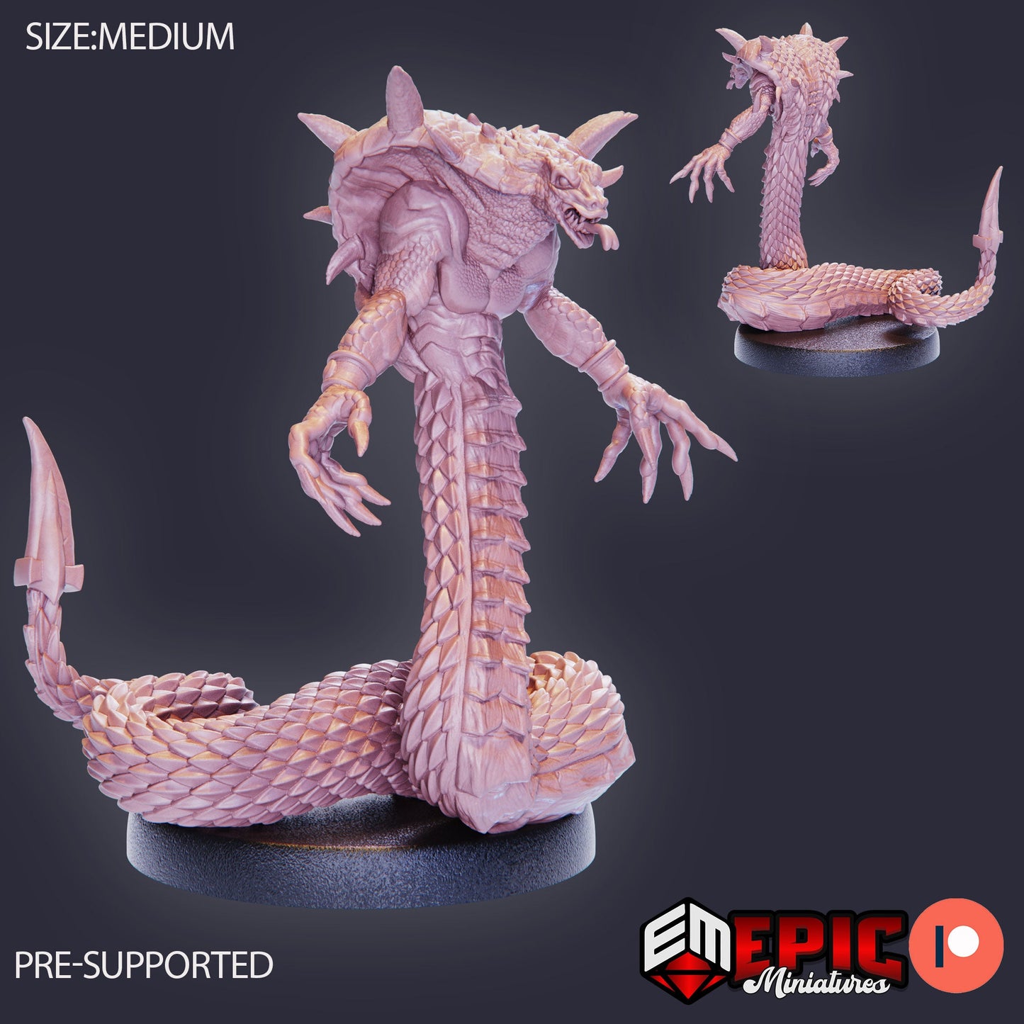3D Resin Miniature Cobra Folk D&D Epic Miniatures