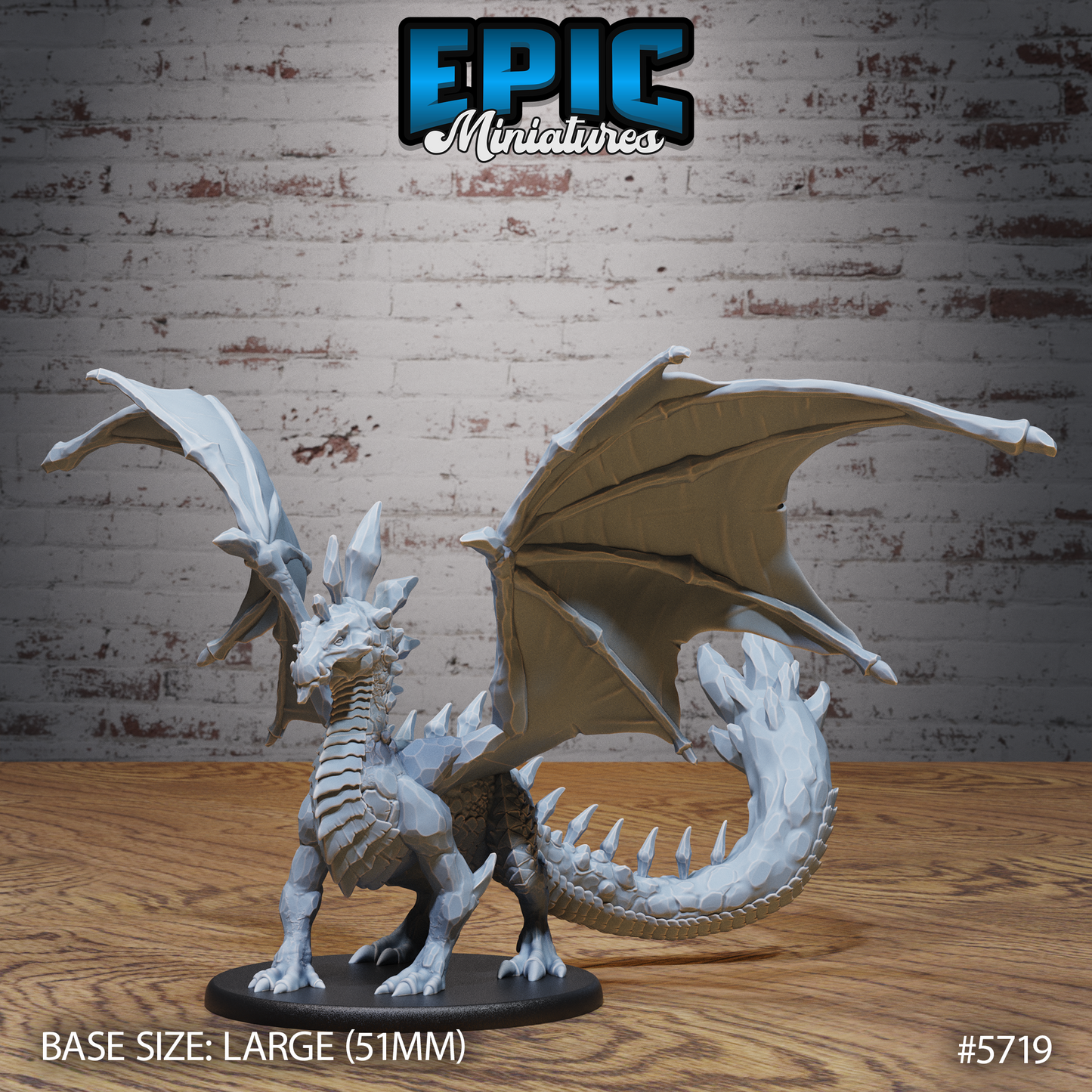 3D Resin Miniature Amethyst Dragon Young - D&D Epic Miniatures