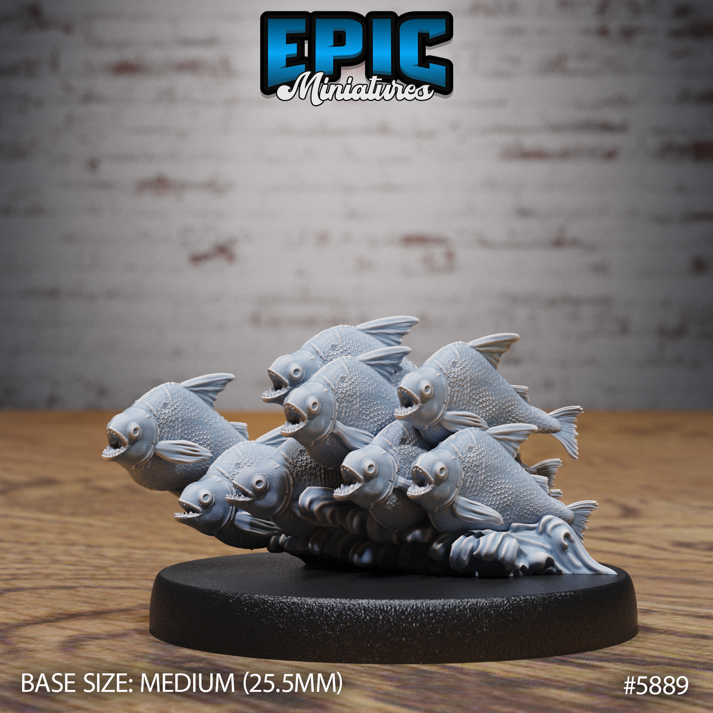 3D Resin Miniature Piranha Swarm - D&D Epic Miniatures