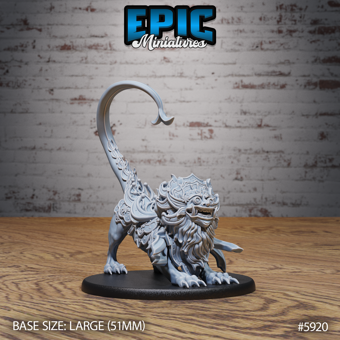 3D Resin Miniature Guardian Lion - D&D Epic Miniatures