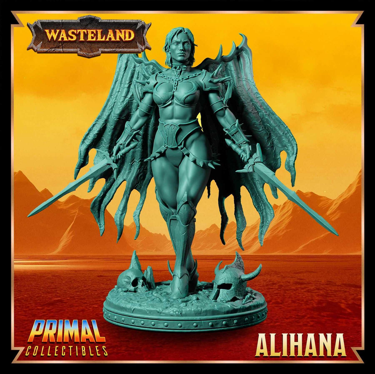 Alihana -Warrior Wasteland 3D Printed Resin RPG/Tabletop/Boardgames Miniature Primal Collectibles