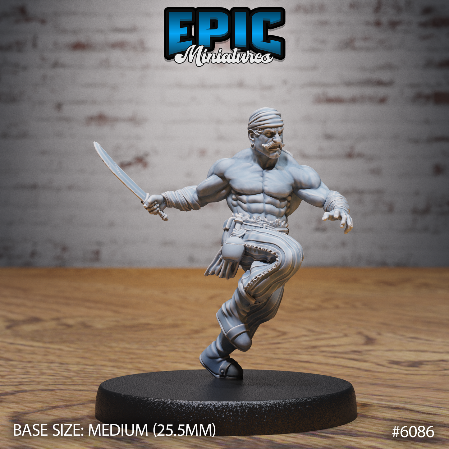 3D Resin Miniature Muscle Pirate - D&D Epic Miniatures