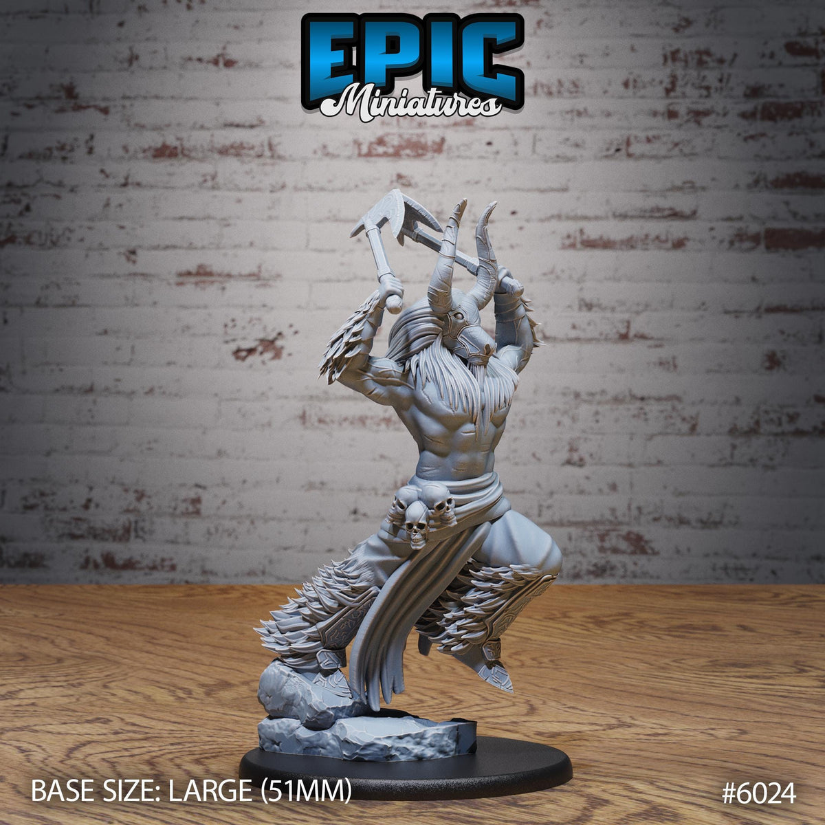 3D Resin Miniature Bull Spirit Warrior - D&D Epic Miniatures