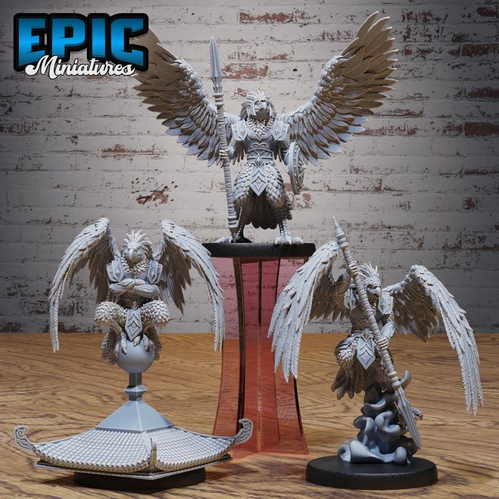 3D Resin Miniature Eagle Folk Fighter Set - D&D - Epic Miniatures