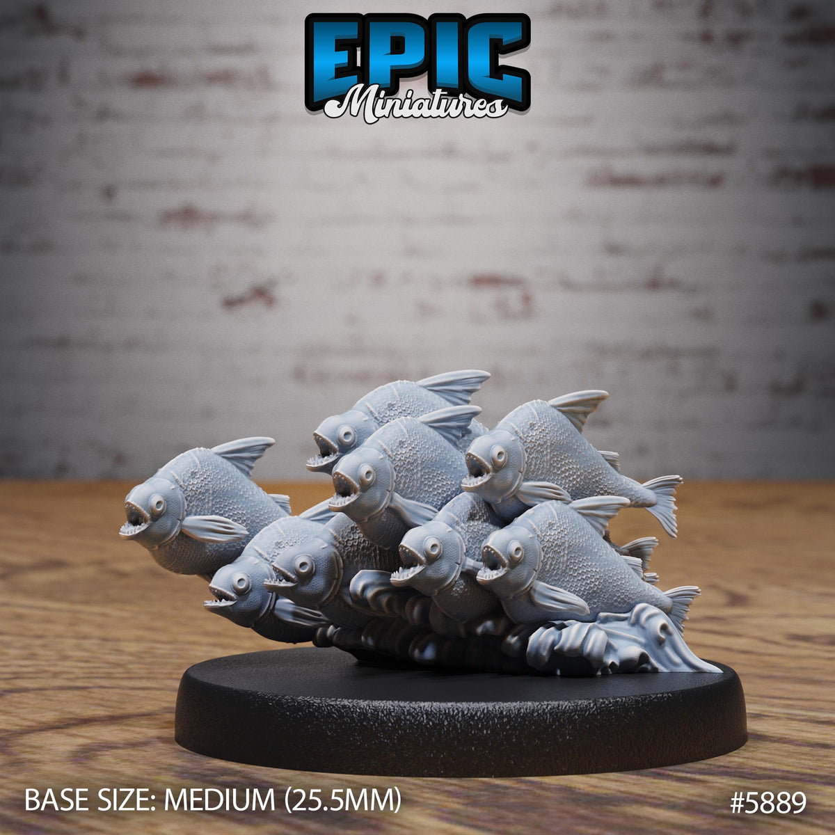 3D Resin Miniature Piranha Swarm - D&D Epic Miniatures