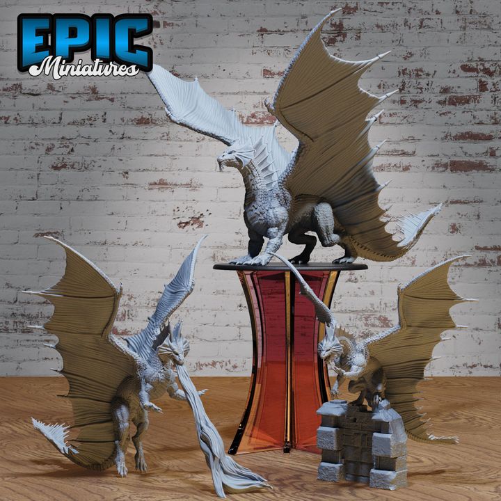 3D Resin Miniature Brass Dragon - D&D Epic Miniatures