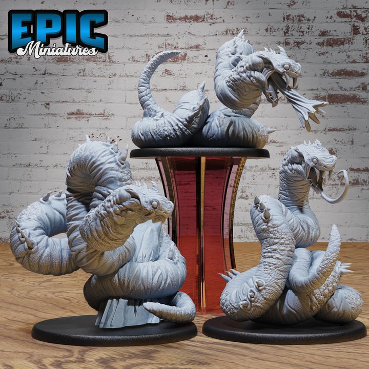 3D Resin Miniature Giant Sand Snake - D&D Epic Miniatures