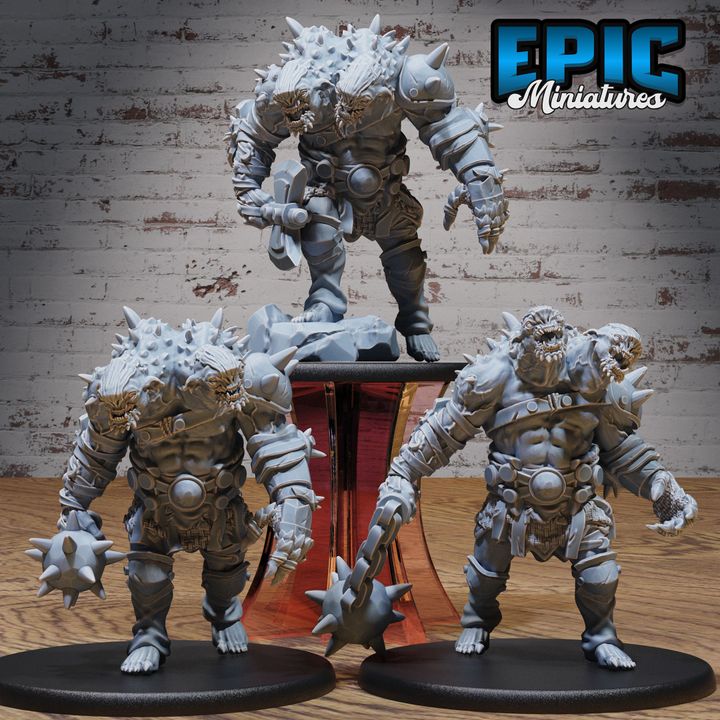 3D Resin Miniature Ettin Beast - D&D - Epic Miniatures