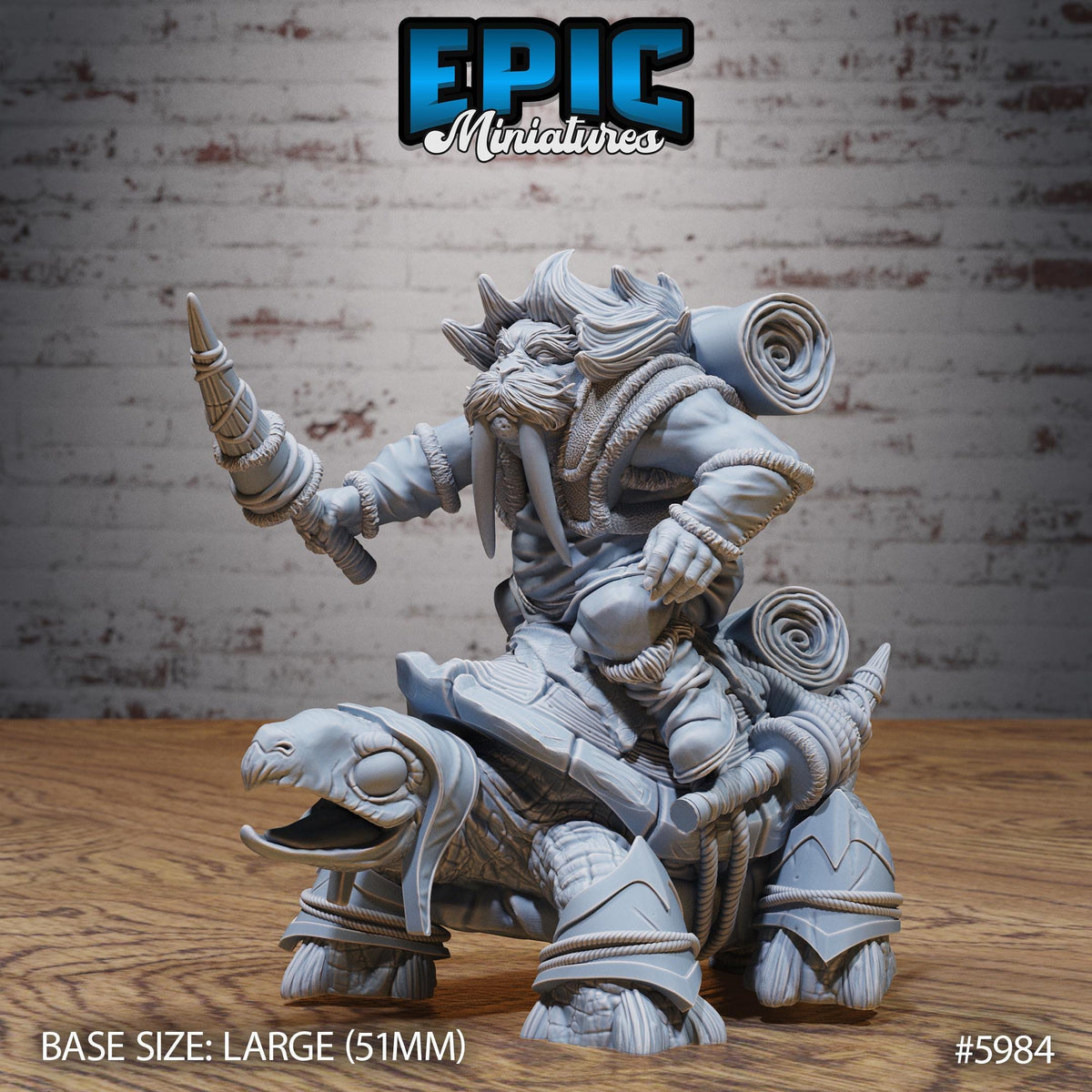 3D Resin Miniature Walrus Folk Warrior - D&D Epic Miniatures