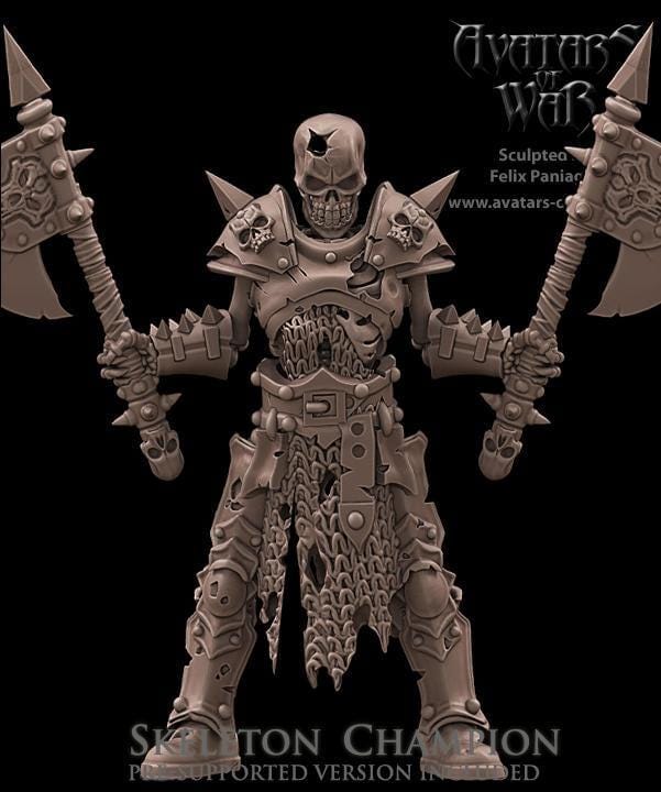 Skeleton Champion with Two Weapons - Avatars of War