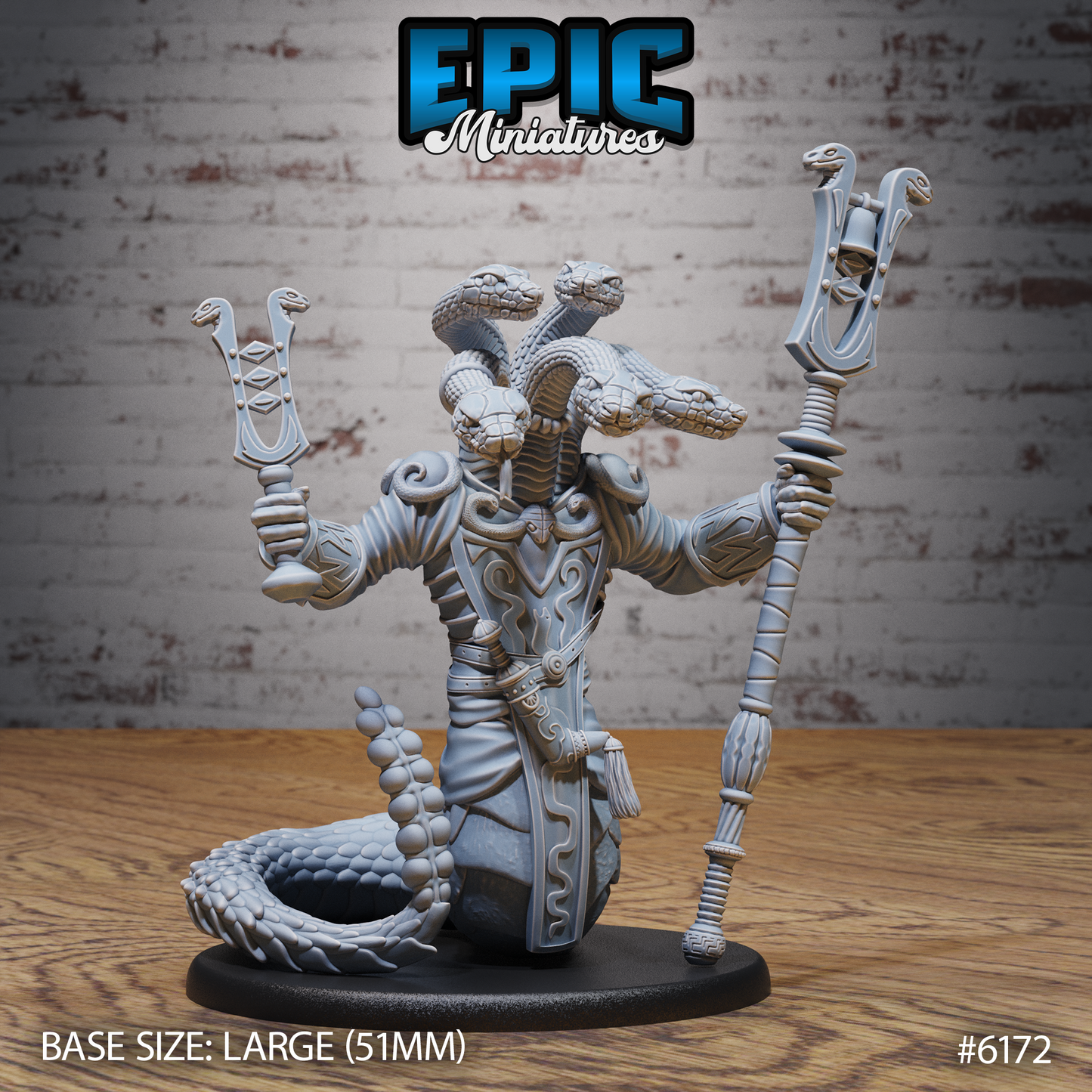 3D Resin Miniature Snake Shaman - D&D Epic Miniatures