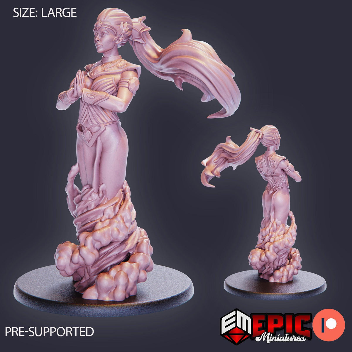 3D Resin Miniature Djinni Female - D&D Epic Miniatures