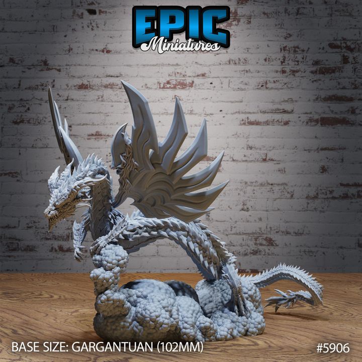 3D Resin Miniature Holy Lung Dragon - D&D Epic Miniatures