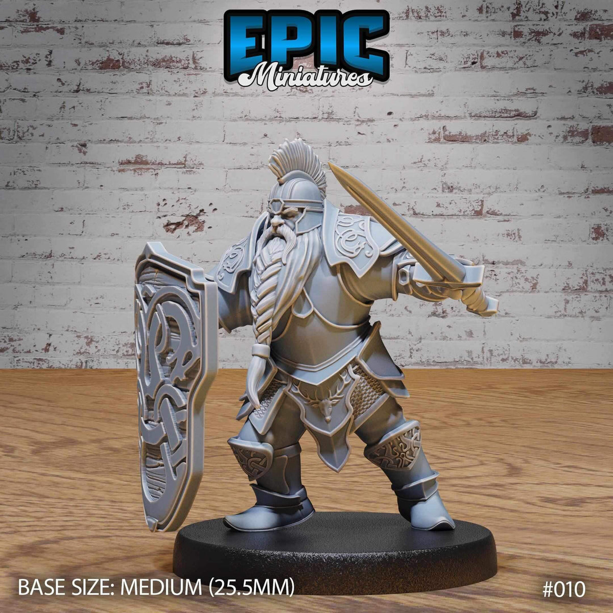 Dwarf Warrior Sword & Shield - D&D Epic Miniatures and Dragons