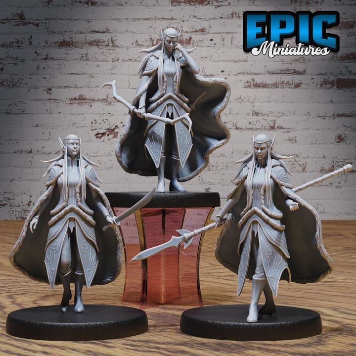 3D Resin Miniature Fey Elf Winter - D&D Epic Miniatures