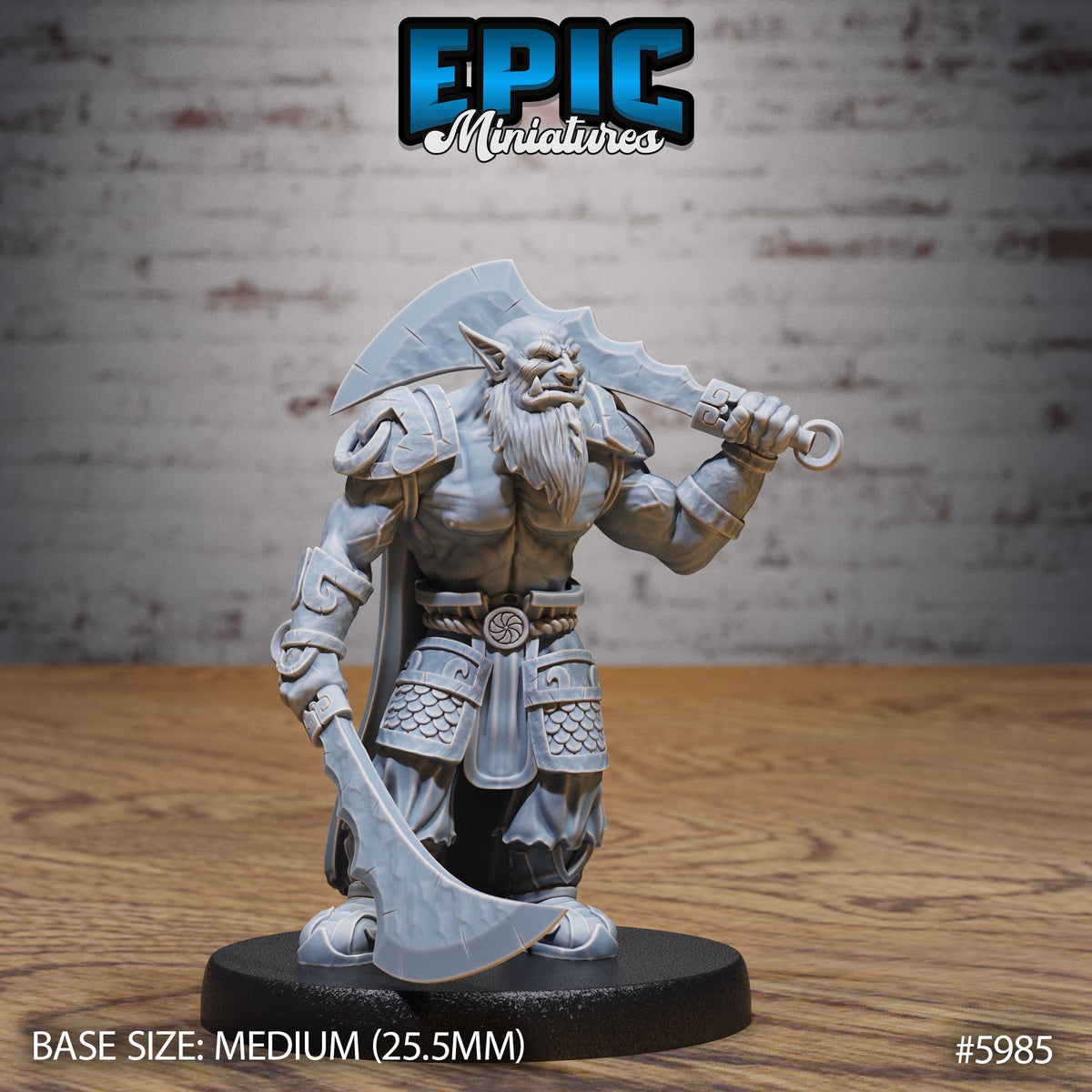 3D Resin Miniature Orc Chief - D&D Epic Miniatures