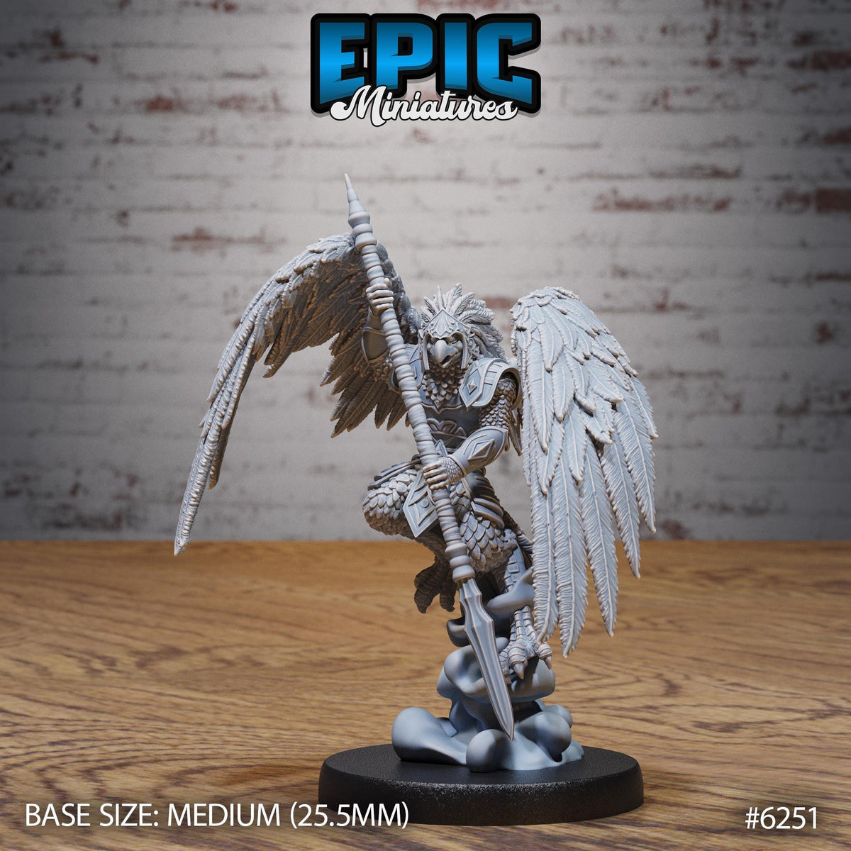 3D Resin Miniature Eagle Folk Fighter Set - D&D Epic Miniatures