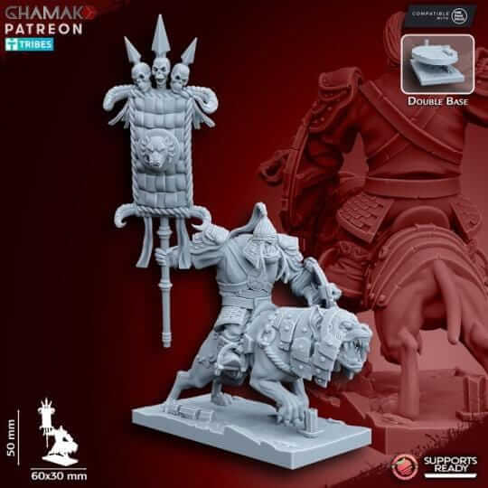 Grey Orc Warg Riders - Miniatures by Ghamak