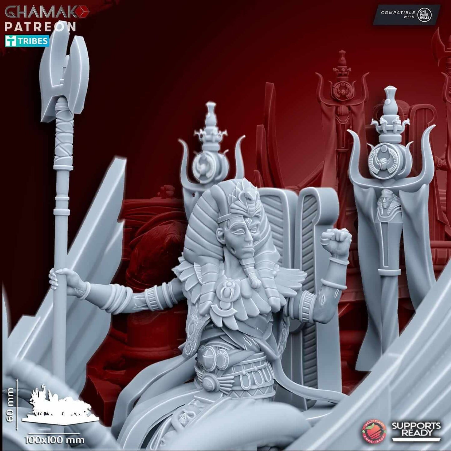 God King on Chariot Kings of the lost Tomb - Miniatures by Ghamak