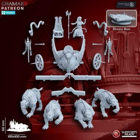 God King on Chariot Kings of the lost Tomb - Miniatures by Ghamak