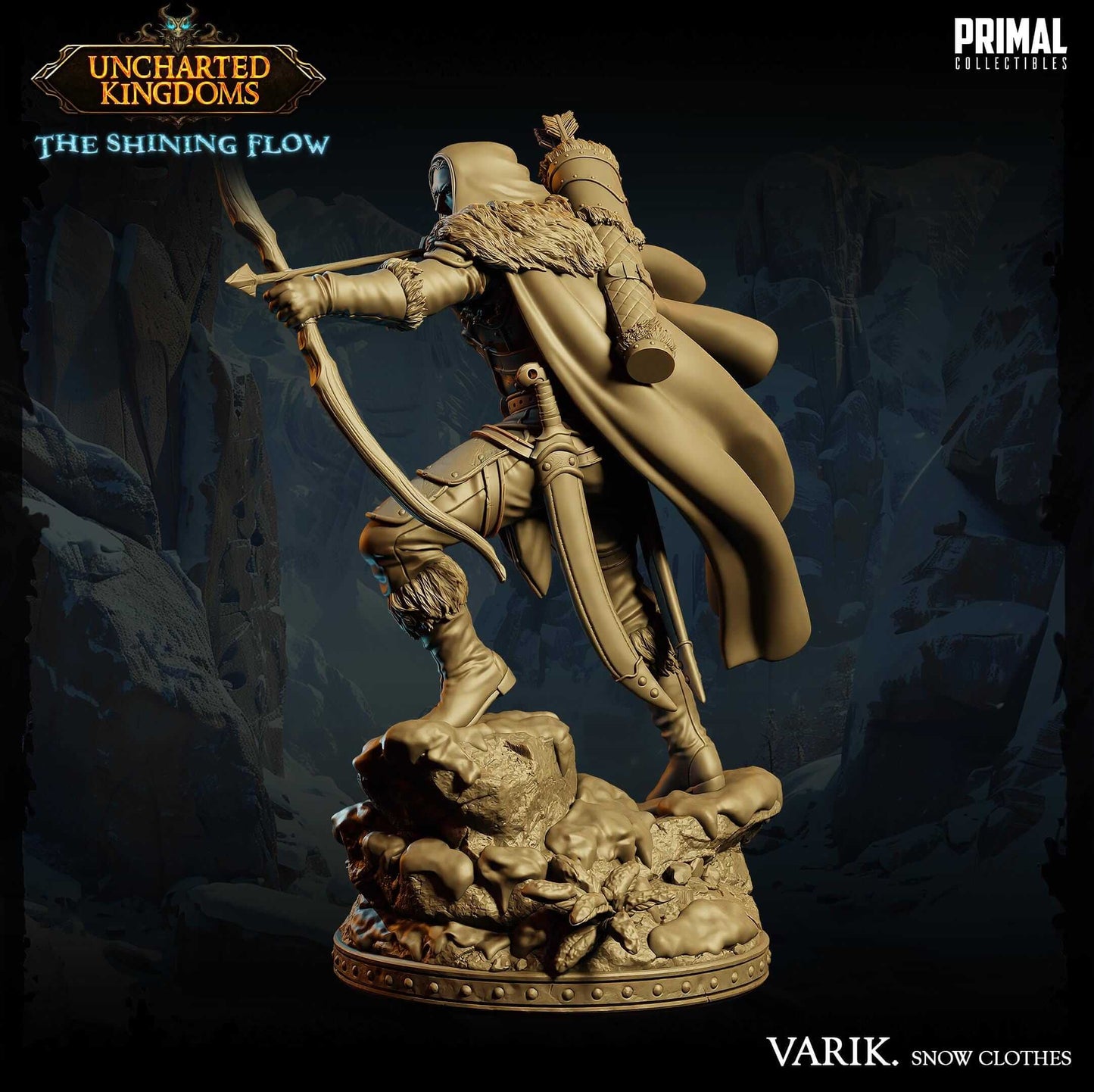 Varik Dun'Ate Dark Elf - Uncharted Kingdoms 3D Printed Resin RPG/Tabletop/Boardgames Miniature Primal Collectibles