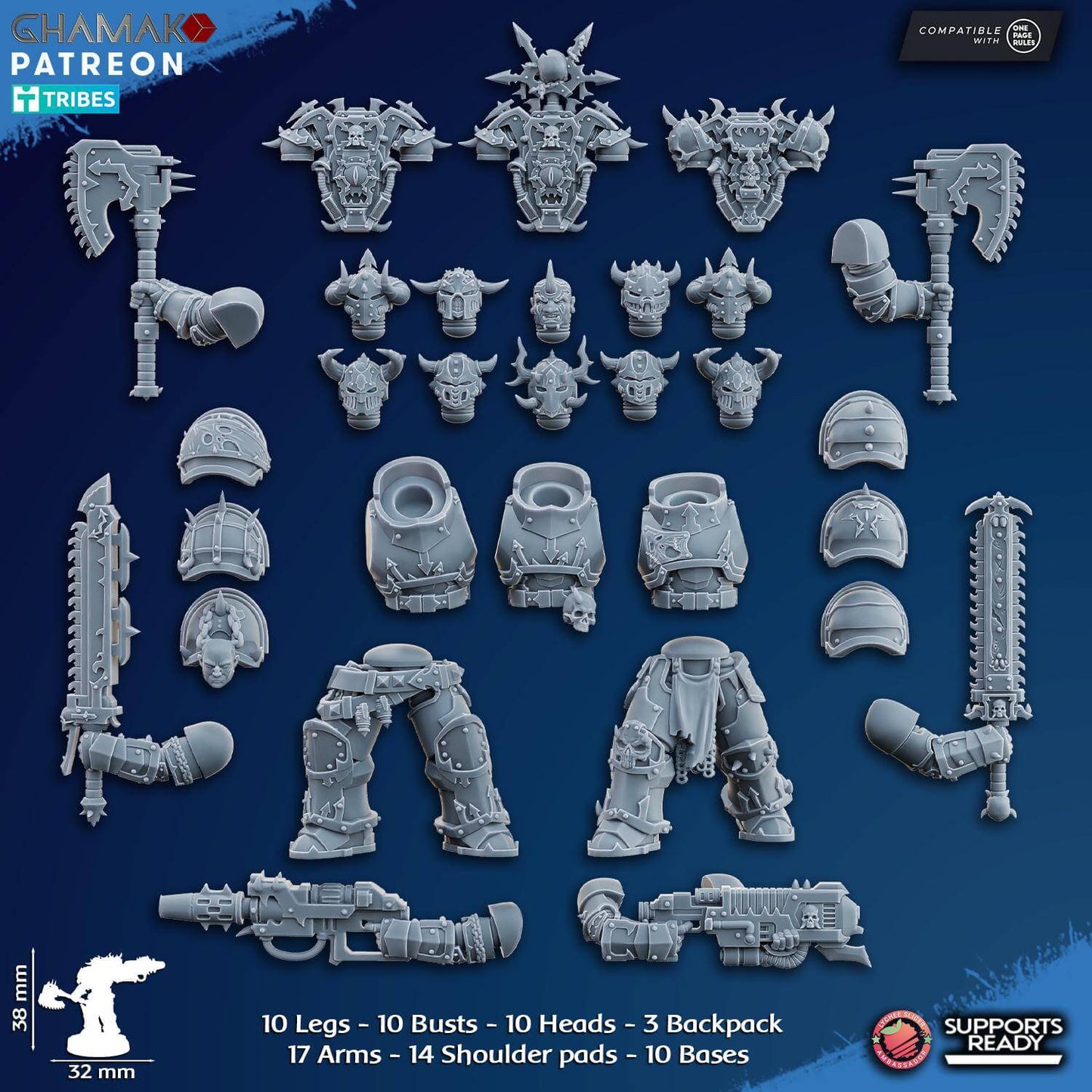 Traitor Militum Melee - Ghamak Miniatures Grimdark Void Marines