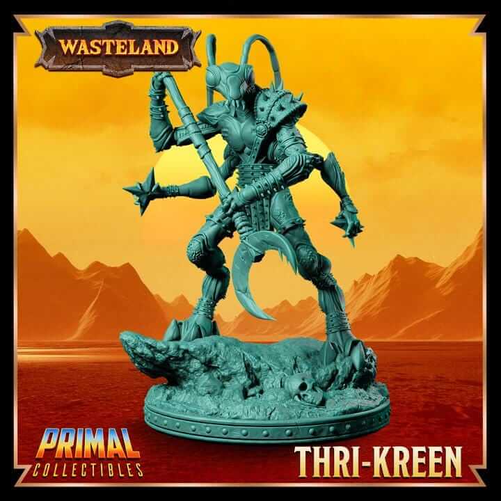 Thri-Keen with spear Wasteland 3D Printed Resin RPG/Tabletop/Boardgames Miniature Primal Collectibles