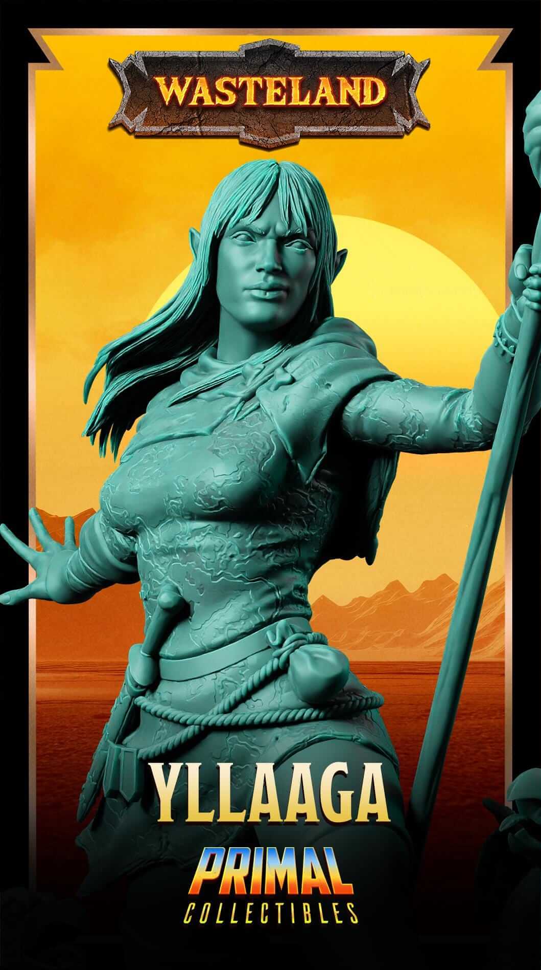 Yllaaga Half-Elf Warrior - Wasteland 3D Printed Resin RPG/Tabletop/Boardgames Miniature Primal Collectibles