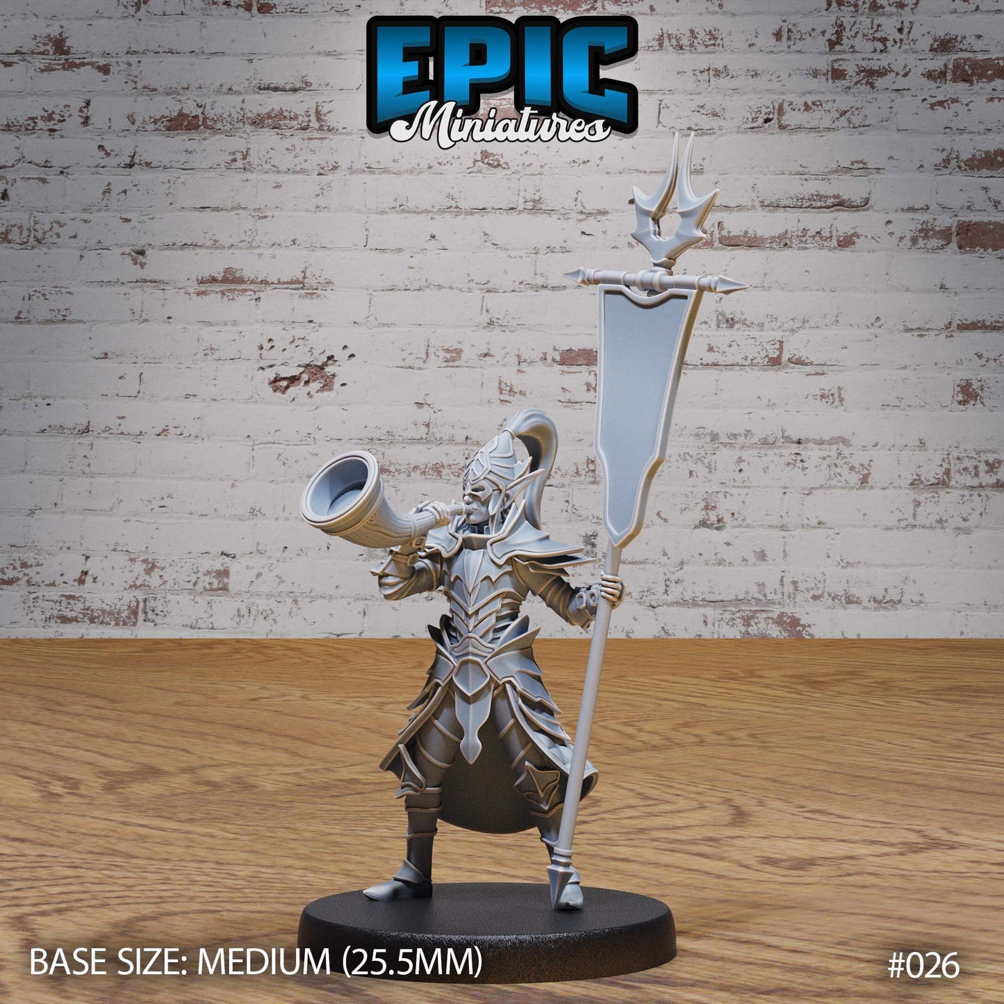 Dark Elf - Drow - with Battle Horn - D&D Epic Miniatures and Dragons