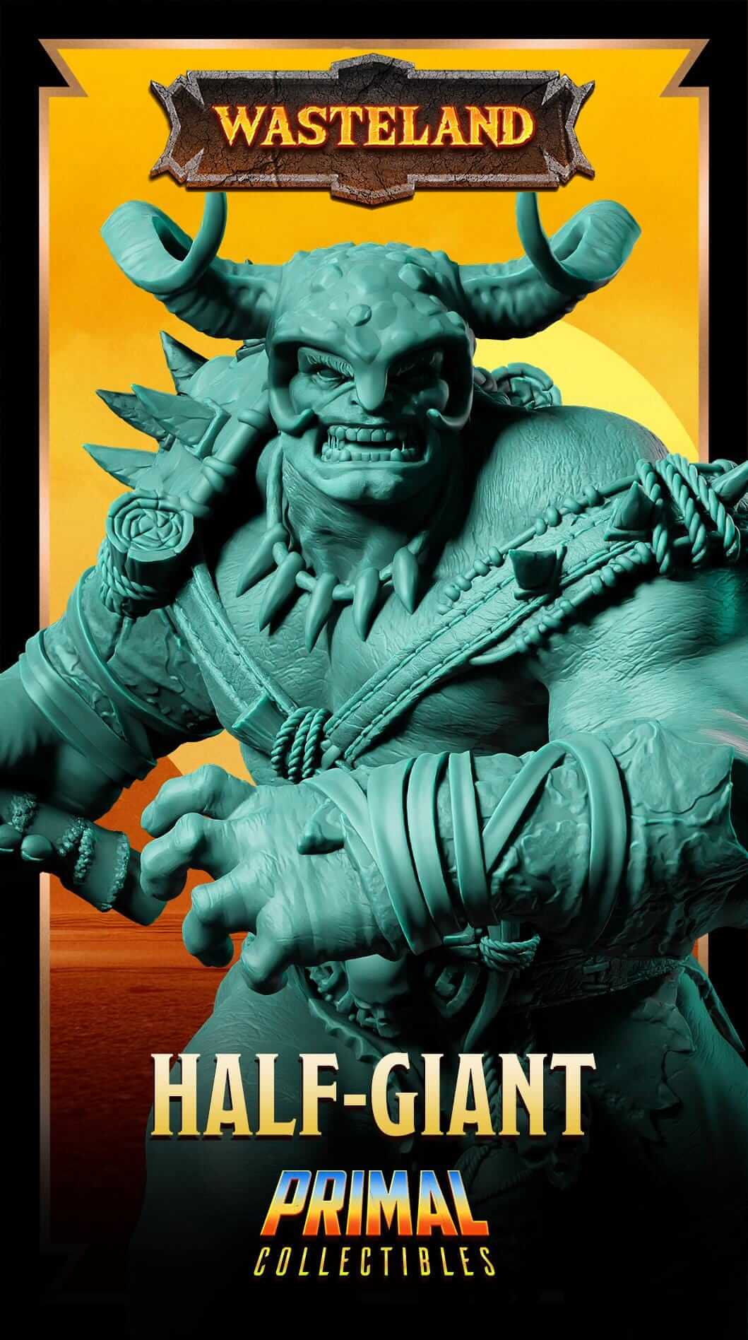 Male Half Giant - Wasteland 3D Printed Resin RPG/Tabletop/Boardgames Miniature Primal Collectibles