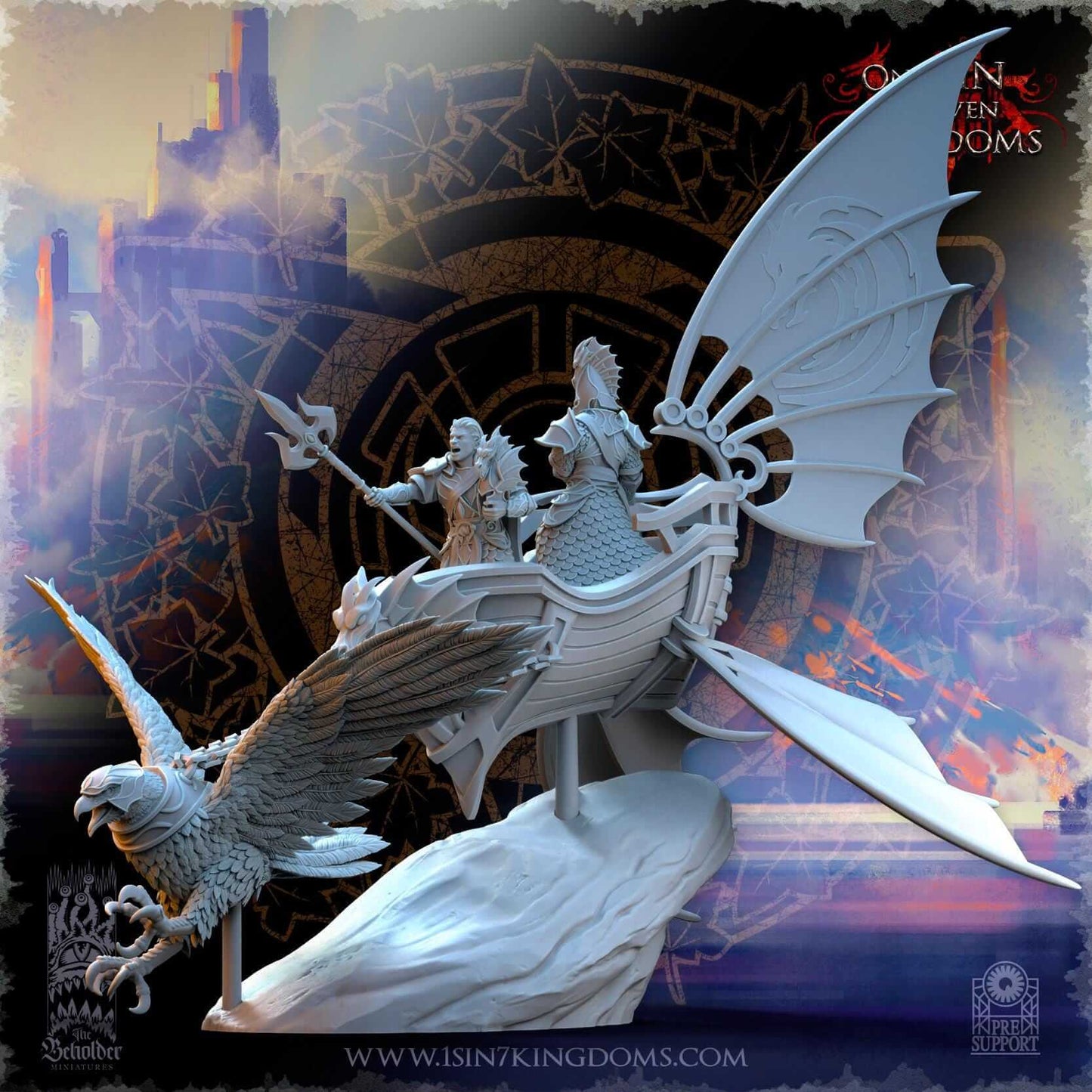 Eagle Chariot - Silvermoor Elves - One Sin for Seven Kingdoms - Beholder Miniatures