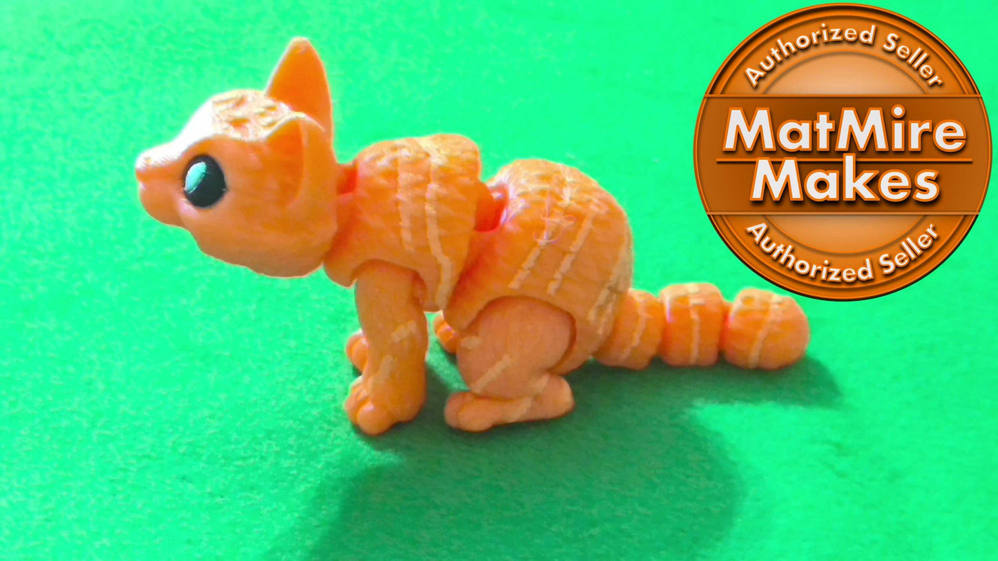 Mini Cat, Articulated fidget, Print-In-Place, Cat Flexi