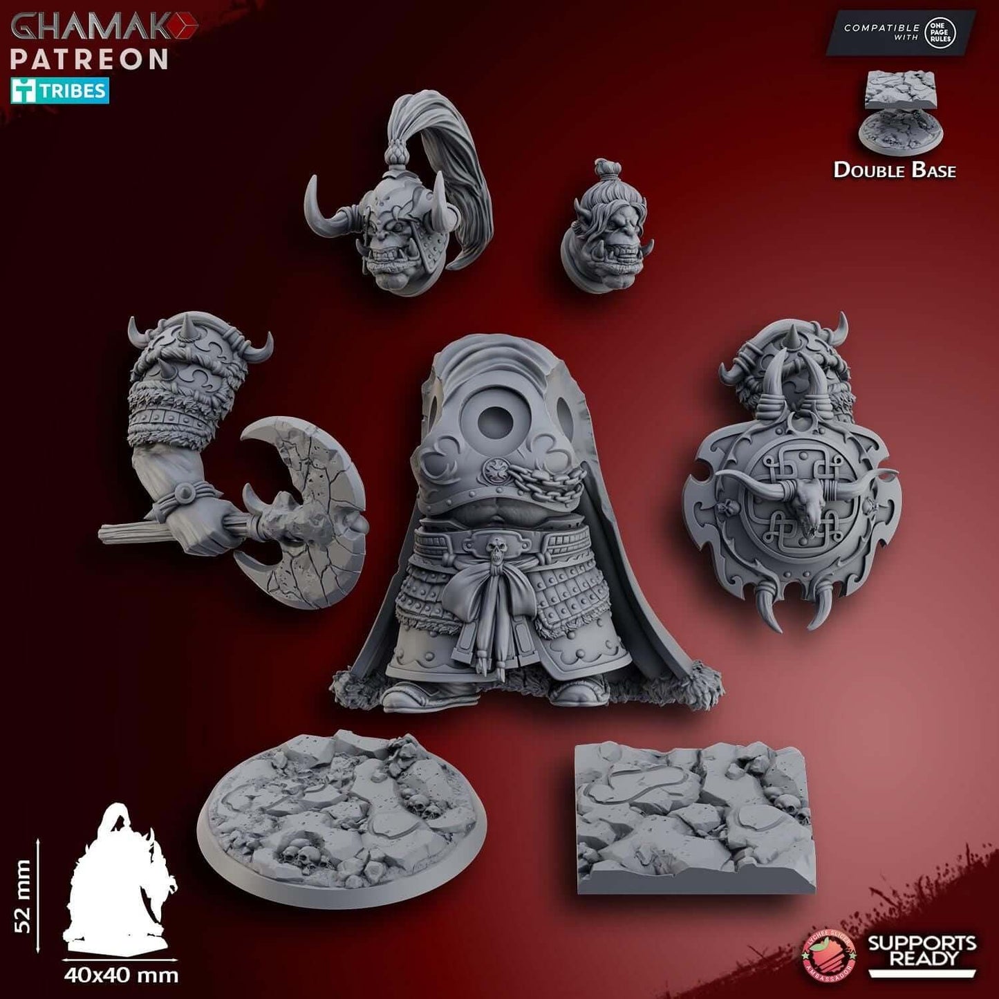 Grey Waste Orc Lord on Foot - Ghamak Miniatures