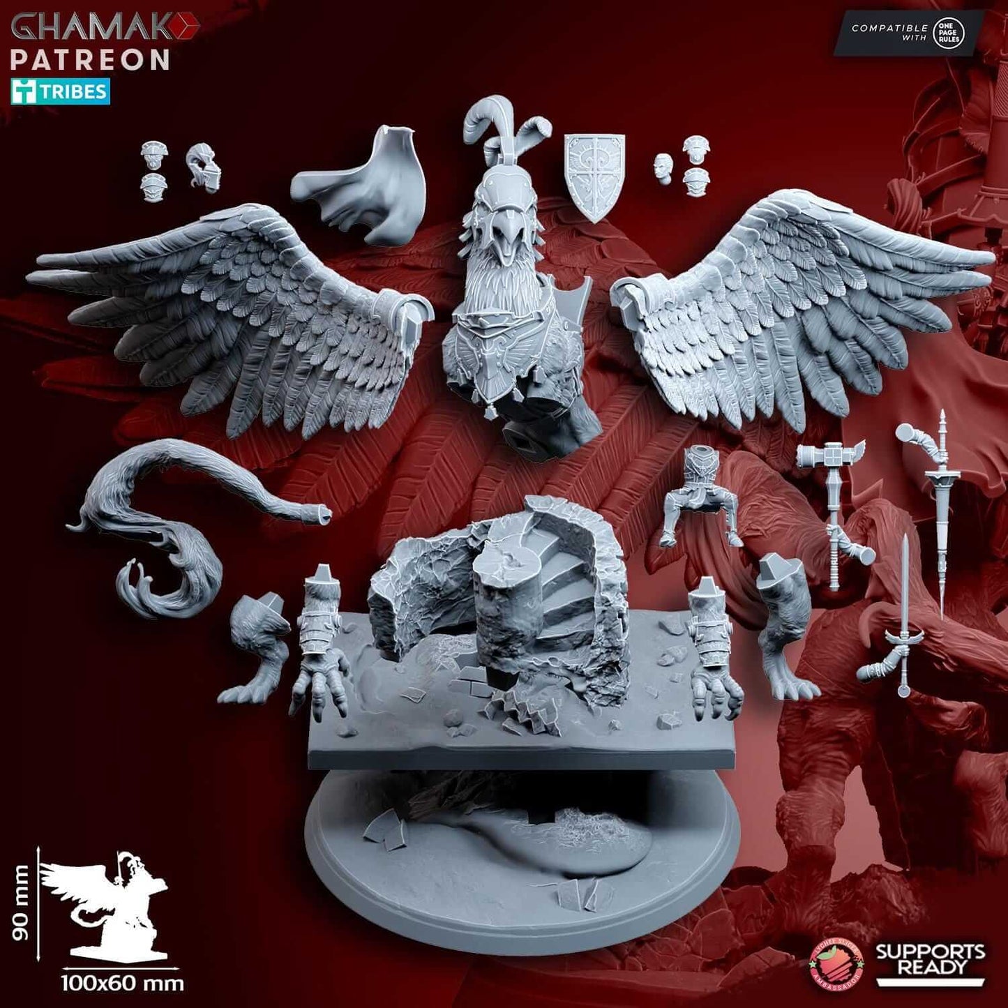 Emperor on War Gryphon - Miniatures by Ghamak