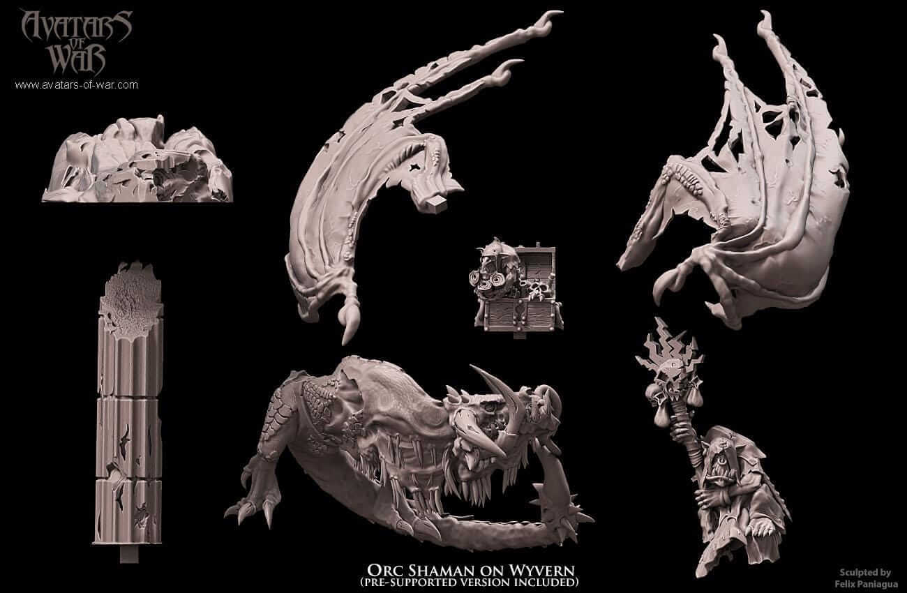 Orc Shaman on Wyvern - Avatars of War