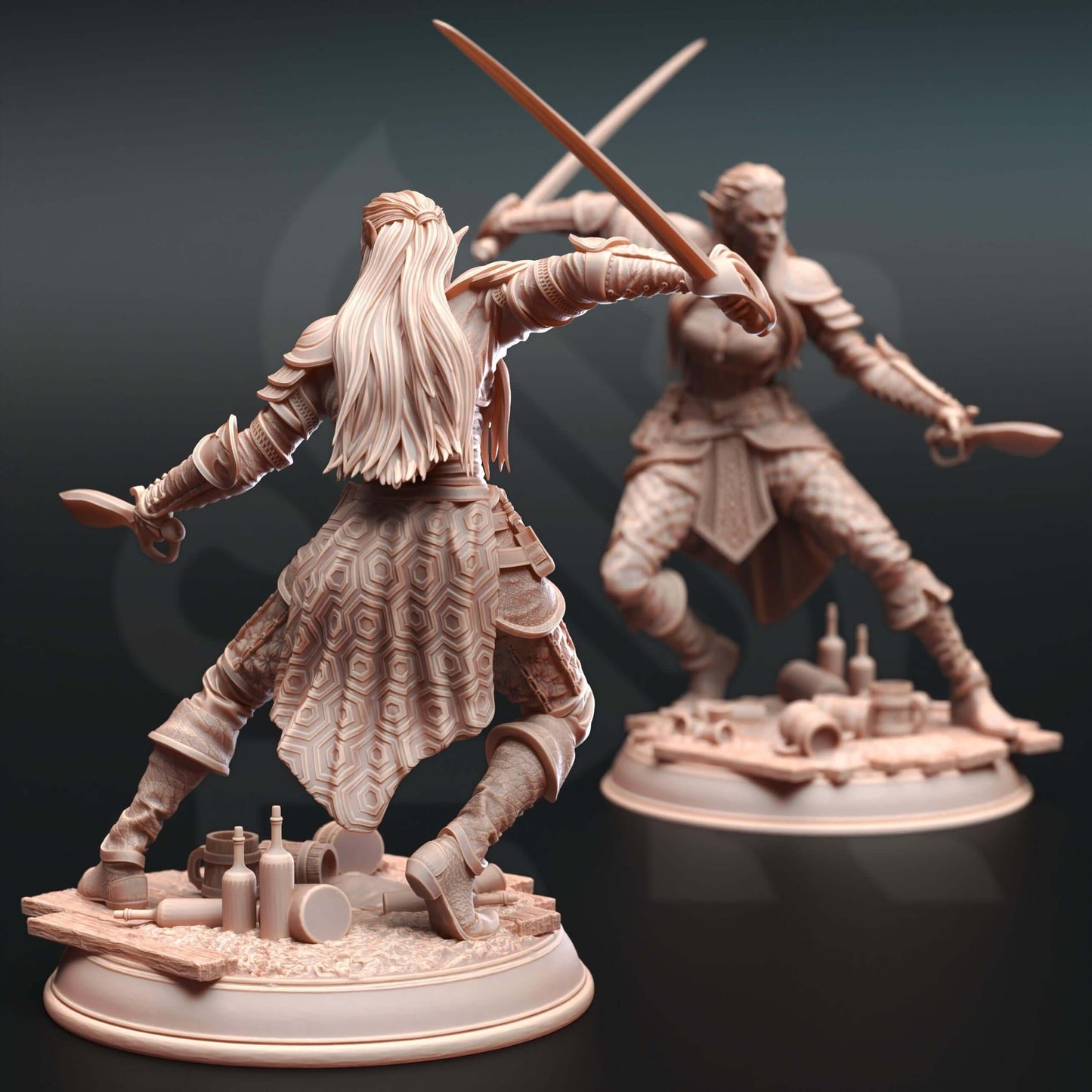 Water Genasi Rogue - Hali Brookes - 3D Printed Resin RPG/Tabletop/Boardgames Miniature DM Stash