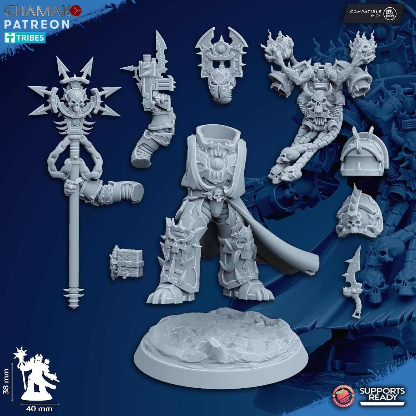 Heretic Sorcerer 1 - Grimdark Void Marine -Ghamak Miniatures