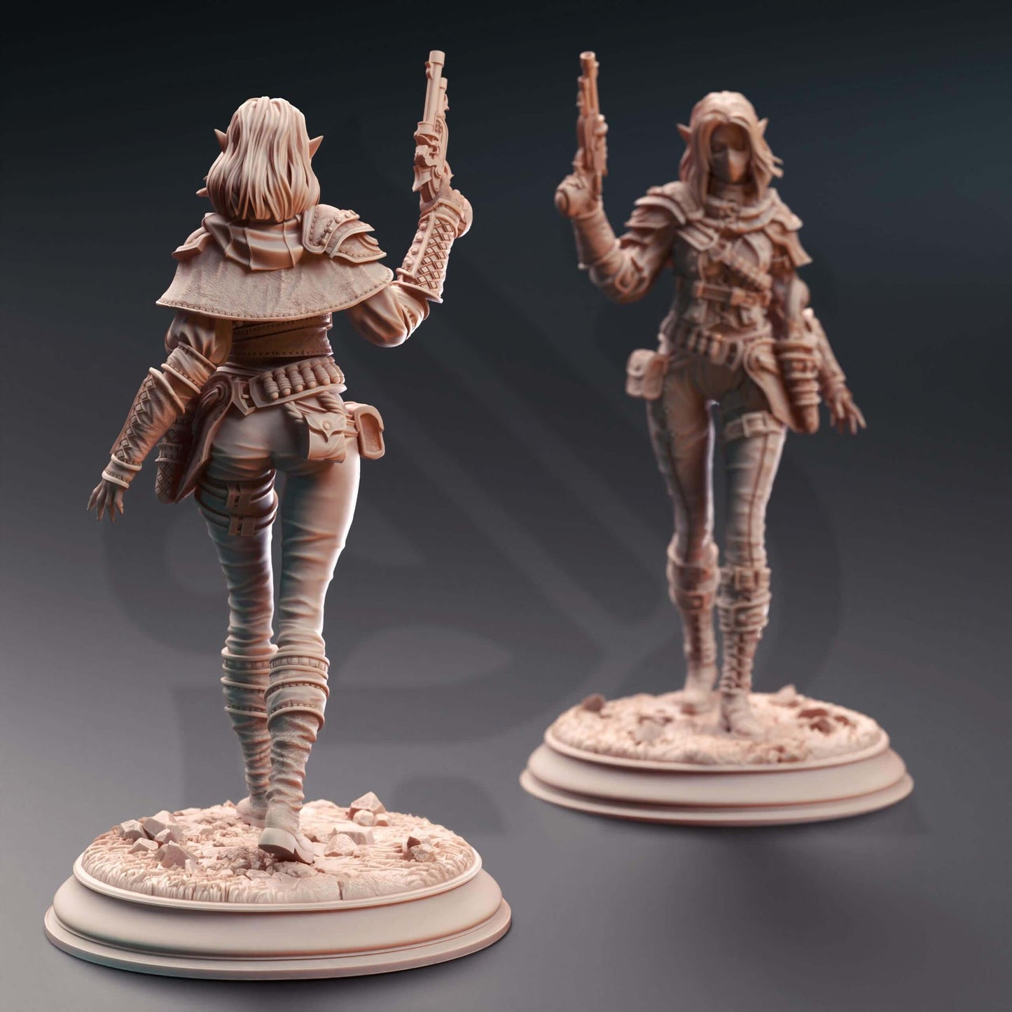Drow Gunslinger - Lendara "Slickshot" Varth - 3D Printed Resin RPG/Tabletop/Boardgames Miniature DM Stash