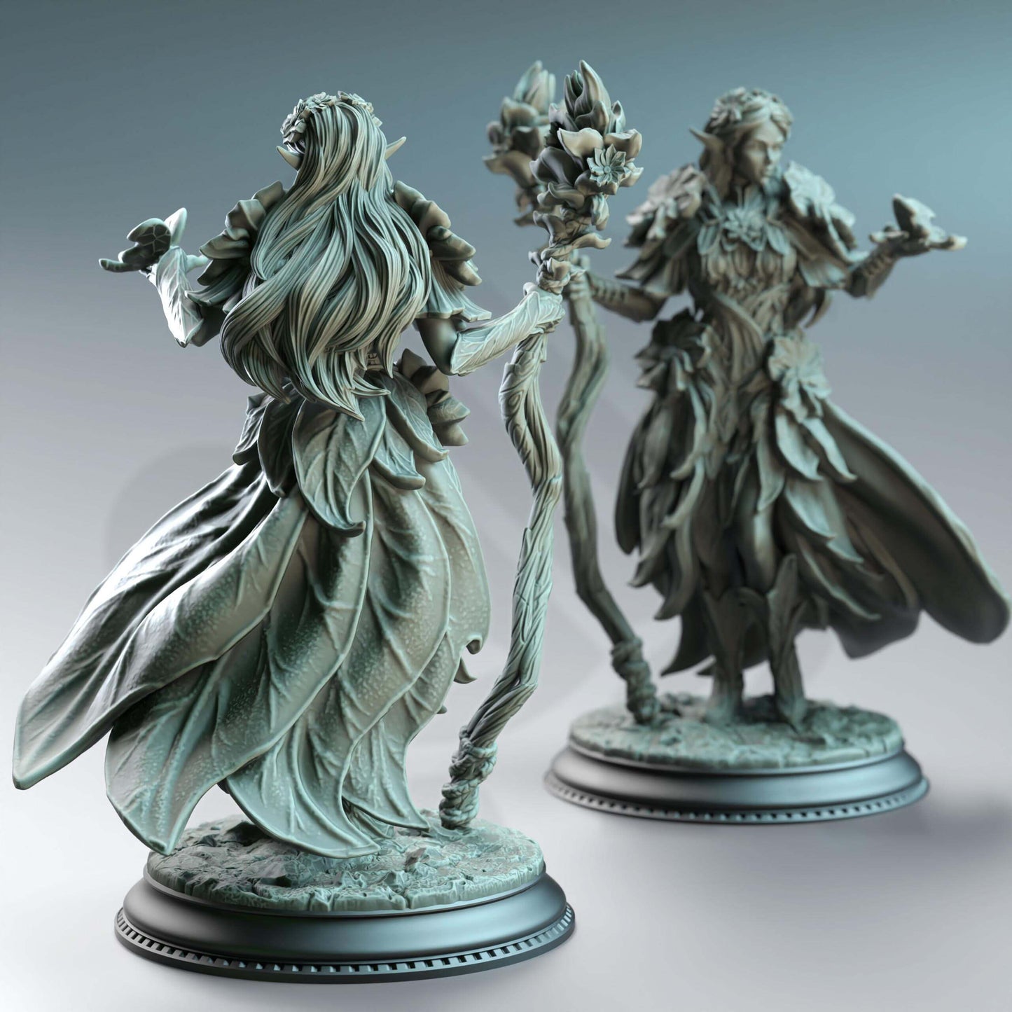 Feywalker Elf Druid - Synoria the Noble Hearted - 3D Printed Resin RPG/Tabletop/Boardgames Miniature DM Stash