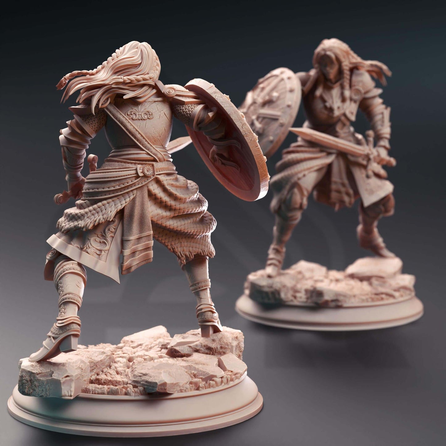 Human Veteran Fighter - Jorjie of Hvirna - 3D Printed Resin RPG/Tabletop/Boardgames Miniature DM Stash
