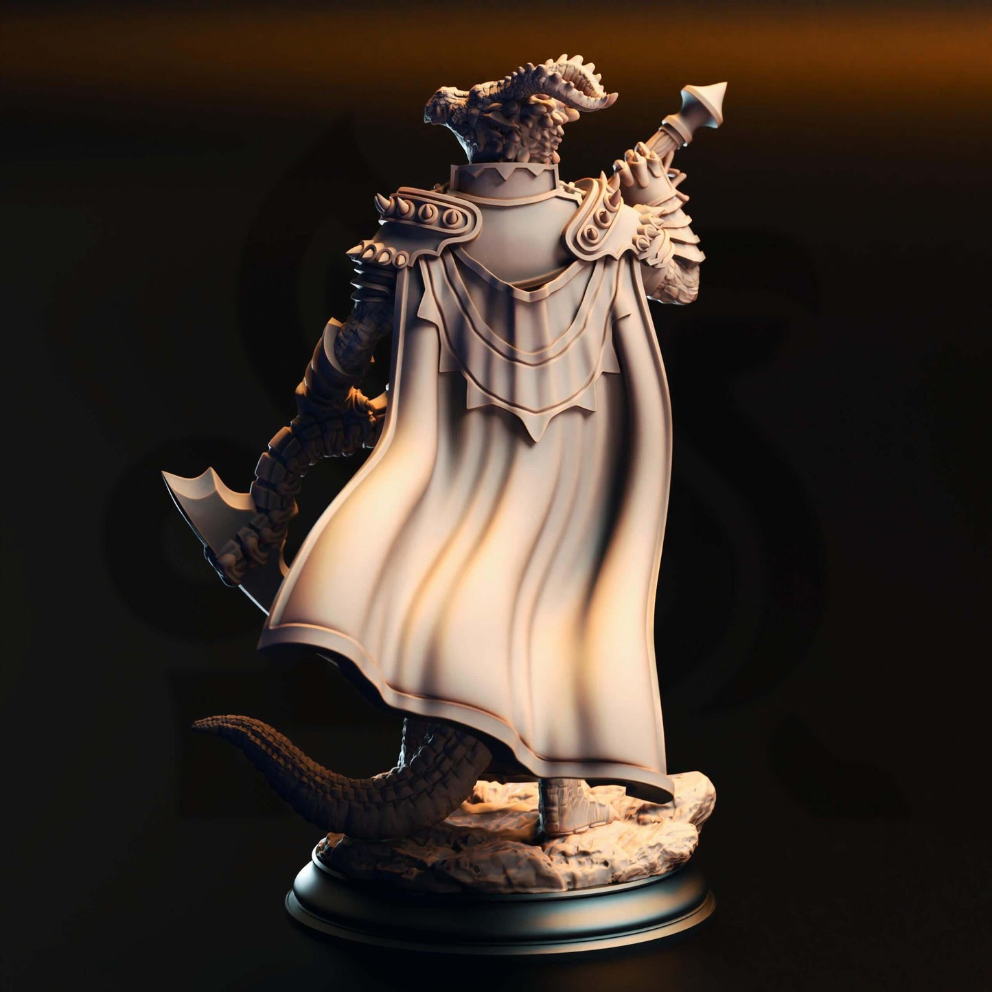 Silver Dragonborn Warlock - Ilvias the Reaper - 3D Printed Resin RPG/Tabletop/Boardgames Miniature DM Stash