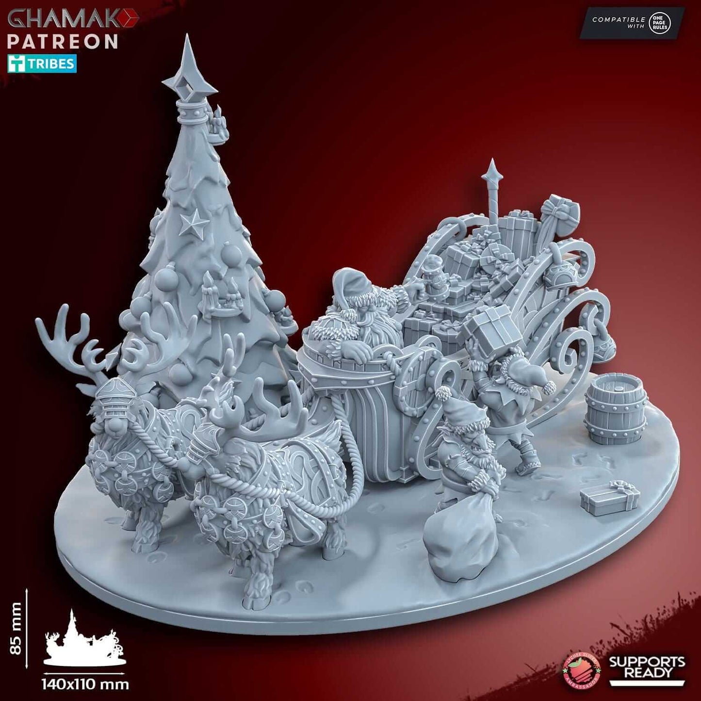 Santa Dwarf and his Helpers - Miniatures by Ghamak