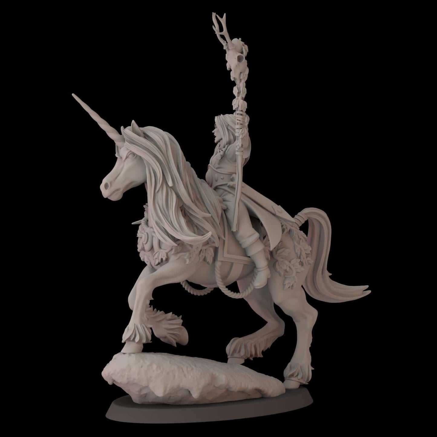 Elf Wizard on Unicorn - Wood Elf Proxy - Fantasy Cult Miniatures